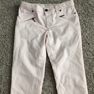 Cute light washed pink jeggings/ jeans
